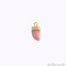 Tiger Nail Gemstone Pendant, Gold Electroplated Charm, 16x8mm Single Bail Gemstone Connector, GemMartUSA (50791)